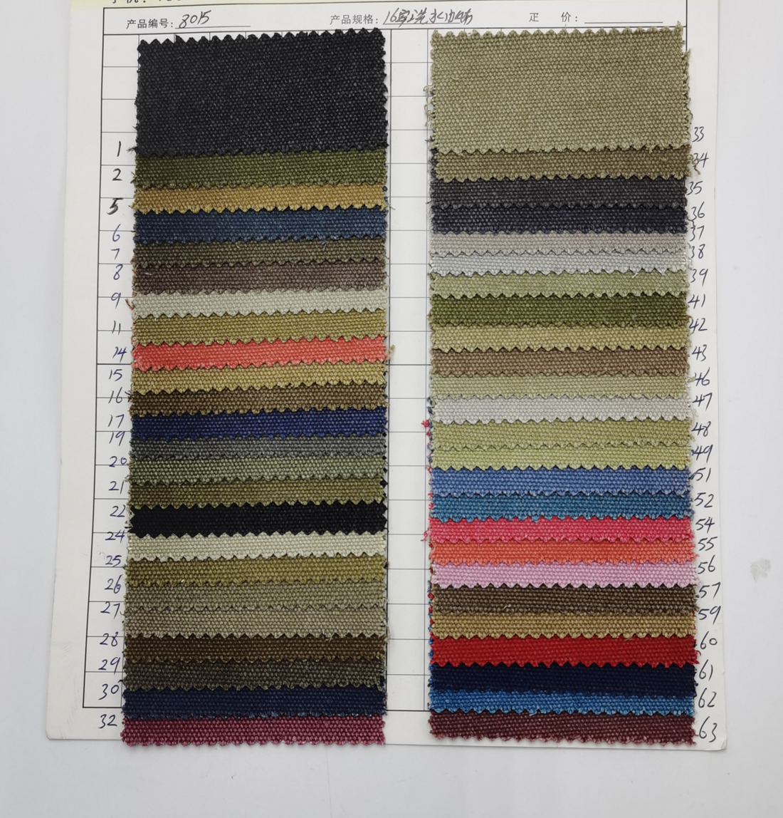 Fabric Swatches-8015 washable canvas