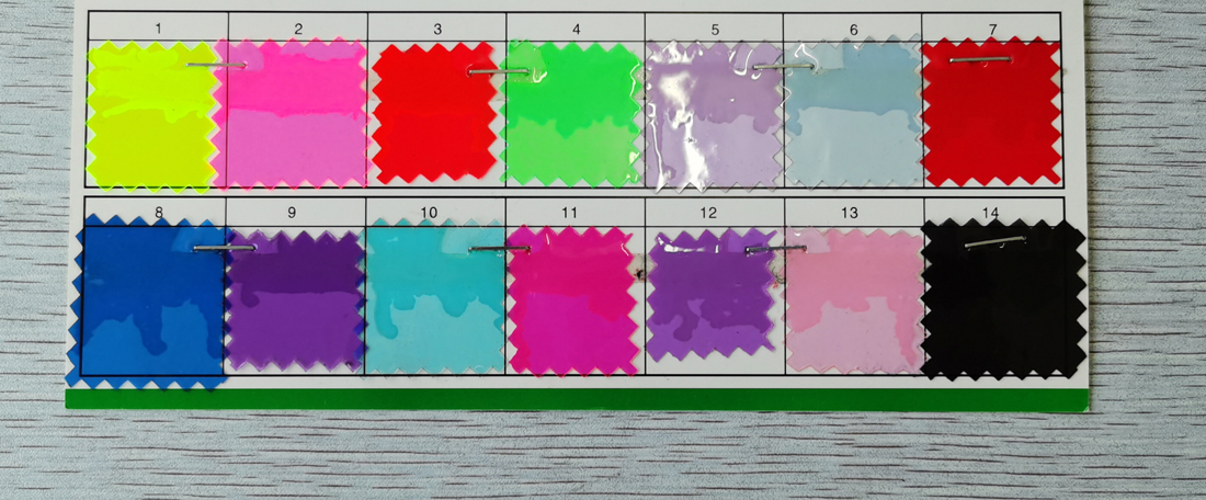 Fabric Swatches-Color transparent PVC
